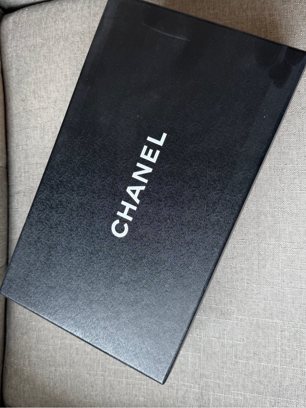 CHANEL Black and White Espadrilles Shoe Box